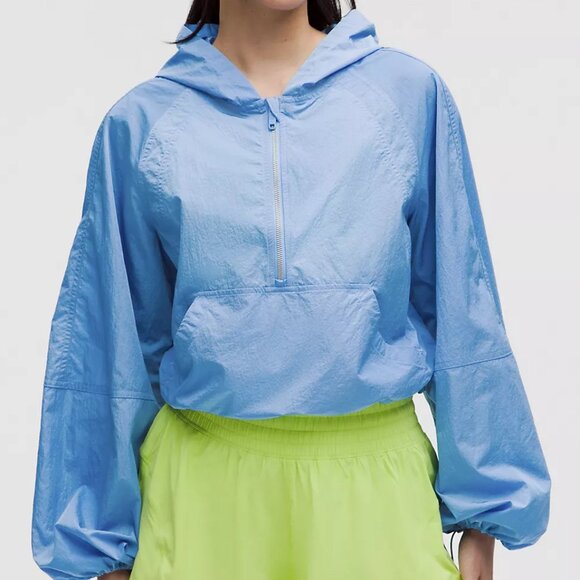 lululemon athletica Jackets & Blazers - NWT Lululemon Scuba Cropped Anorak Jacket - Pool Party Blue - Size 8